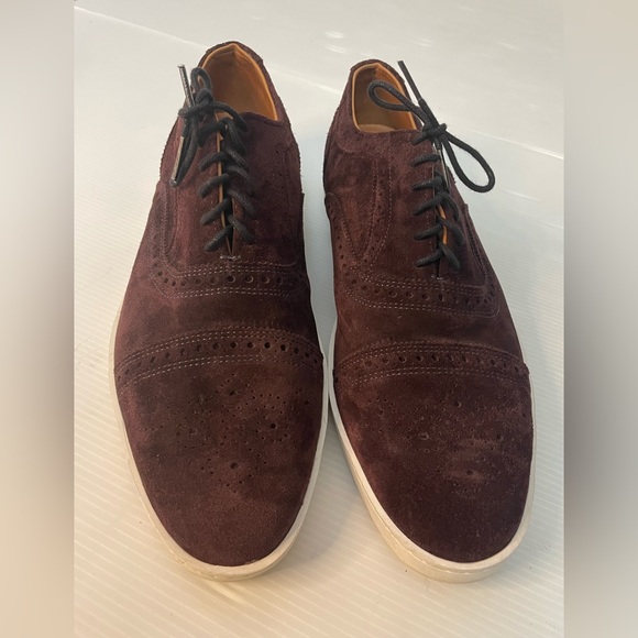 Allen Edmonds Other - Allen Edmonds Strand Cap Toe Oxford Sneaker Maroon Red Suede Size 10 B Narrow